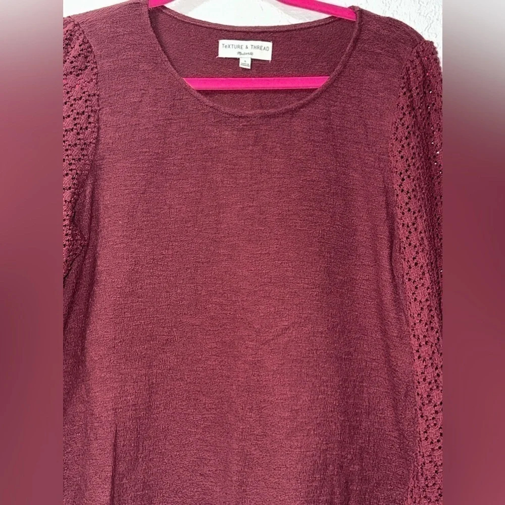 Texture and Thread (Madewell) Eyelet Mix Ruffle Sleeve Blouse - Picture 6 of 8